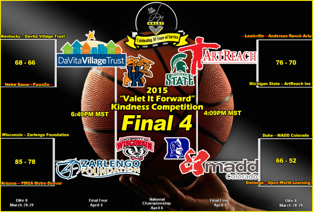 2015 Valet It Forward Bracket Final 4